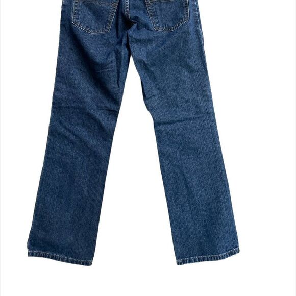 L.L. Bean Women's Blue Dark Wash Mid Rise Denim Boot Cut Jeans Size 4 - Picture 2 of 6